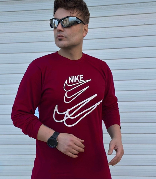 تیشرت آستین بلند NIKE زرشکی