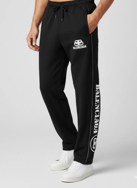 شلوار اسلش بغل زیپ نوار چاپدار BALENCIAGA مشکی