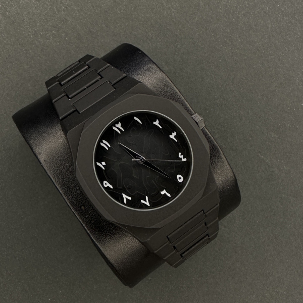 ساعت فول بلک عدد سفید