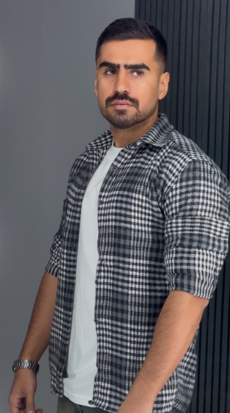 پیراهن پشمی پارچه وارداتی طوسی