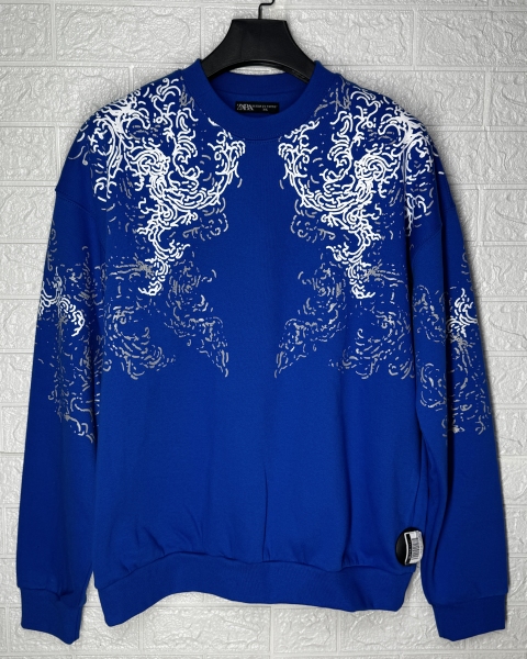 دورس سه نخ پنبه طرح اثر انگشت آبی شالی