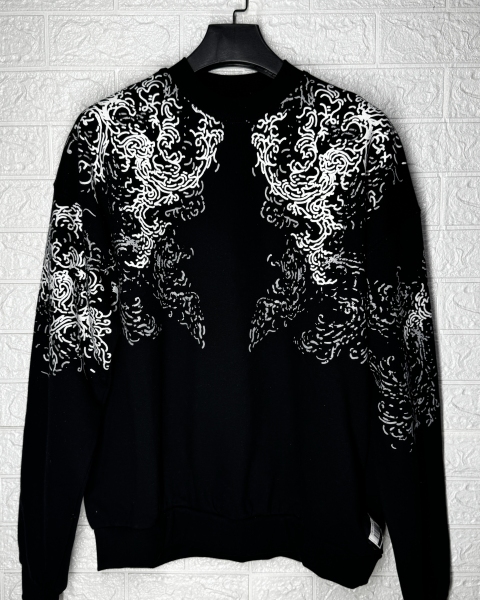 دورس سه نخ پنبه طرح اثر انگشت مشکی