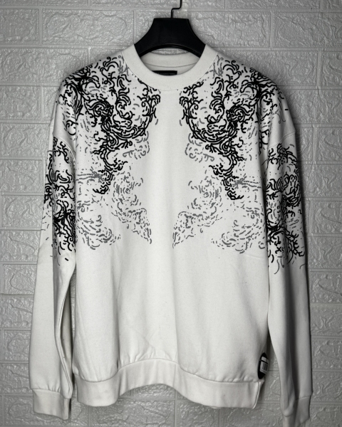 دورس سه نخ پنبه طرح اثر انگشت سفید