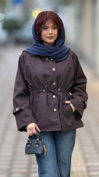 بارانی کمرگت آستردار یقه بند