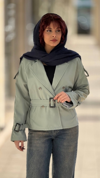 بارانی کوتاه سرشانه بندی