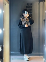 کفتان ترکیب پلنگی کلاه دار