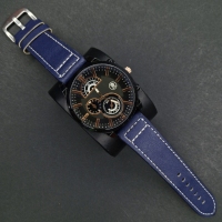 ساعت اسپرت مردانه/صفحه مشکی/بند سرمه ای