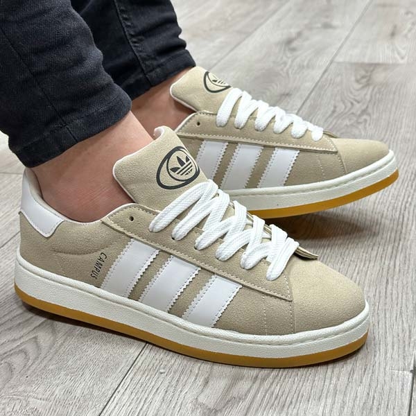 کتونی مردانه مدل آدیداس کامپوس(ADIDAS-CAMPUS)رنگ کرم سفید