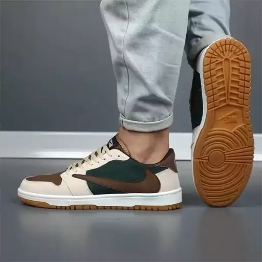 کتونی مردانه مدل نایک ترویس رنگ کرم قهوه ای