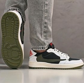 کتونی مردانه مدل نایک ترویس رنگ مشکی سفید سبز