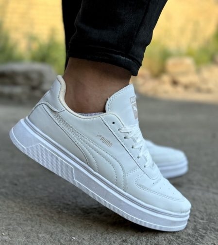 کتونی ونس مردانه مدل پوما رنگ تمام سفید