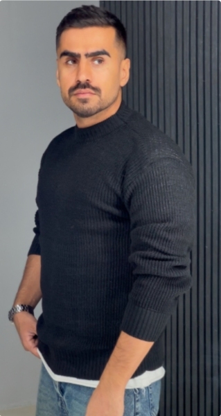 بافت فری سایز یقه گرد رنگ مشکی