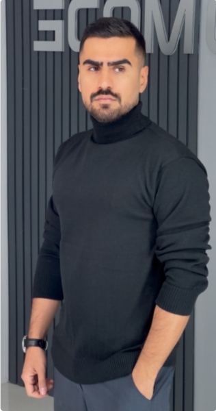 بافت یقه اسکی فری سایز رنگ مشکی