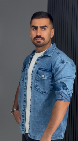 پیراهن جین ضخیم مردانه رنگ آبی