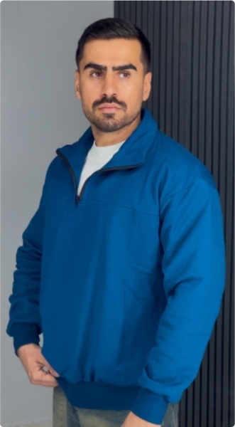 دورس نیم زیپ صددرصد پنبه رنگ کله غازی