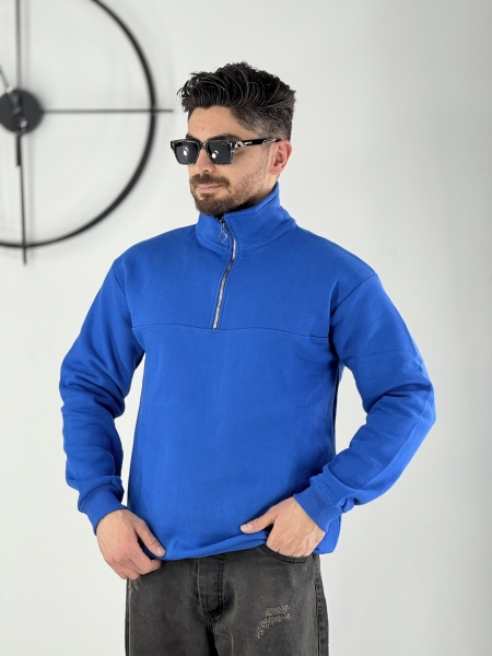 دورس نیم زیپ ساده آبی