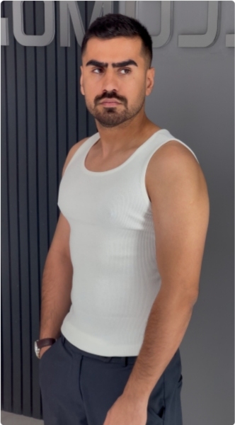 تنگ تاپ کبریتی مردانه رنگ سفید