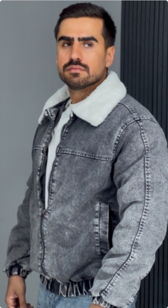 کاپشن جین بوفالو رنگ زغالی