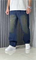 شلوار جین بگ مردانه رنگ آبی تیره گازوییلی