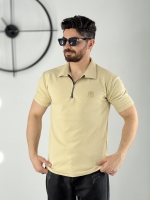 تیشرت مراکشی نیم زیپ کرم