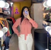 شومیز الیزه یقه بند پاپیونی