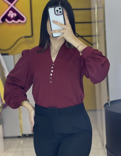 شومیز الیزه یقه هفت 6دکمه