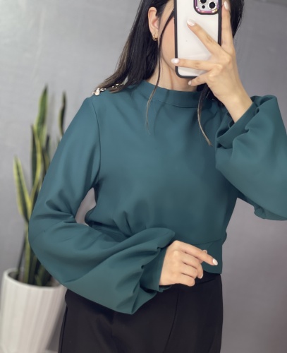 شومیز آستین فانوسی سرشونه سگک