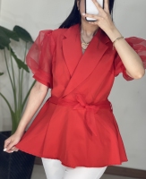 الیزه آستین و کمربند توری