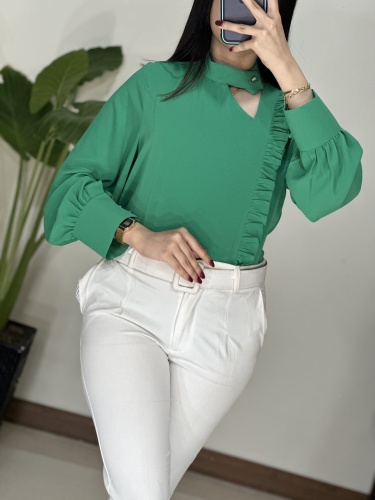 شومیز یقه بغل مثلثی الیزه