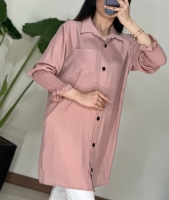 شومیز جلو دکمه آستین کش