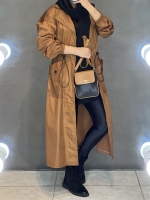 بارونی بلند کمرگت یقه انگلیسی