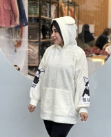 هودی تدی آستین چاپی کلاهدار