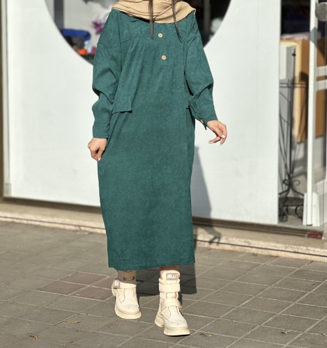 پیراهن یقه3 دکمه بلند