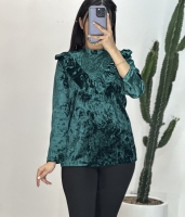 شومیز مخمل جلو چین