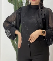 شومیز آدامسی یقه پاپیون