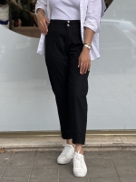 شلوار مام مشکی پایین زاپ