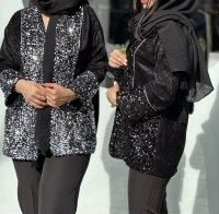 مانتو مخمل ترکیبی پولکی