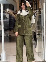 کت شلوار مخمل یقه انگلیسی