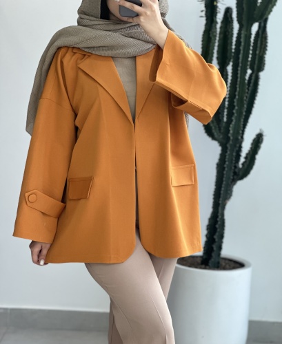 مانتو آستین پاگون دار جیب پاکتی