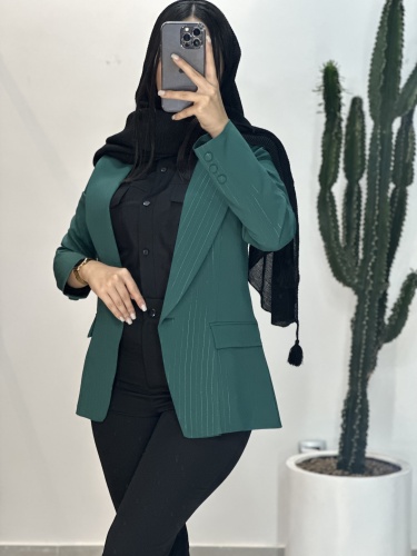 کت راه راه لمه تک دکمه