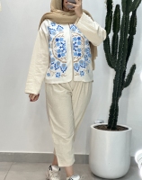 ست لینن کت چاپ گل