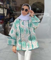 مانتو طرحدار آستین چاکدار