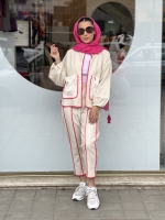 ست مانتو شلوار نواررنگی