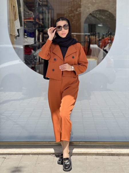 ست کراپ کت شلوار مازراتی