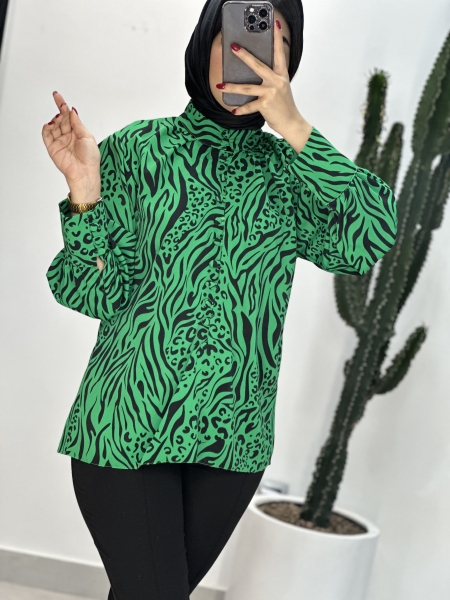 شومیز گورخری جلودکمه