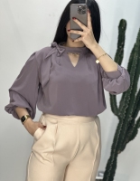 شومیز کمرکش یقه پاپیون الیزه