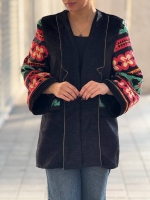 مانتو مخمل آستین ارگانزا