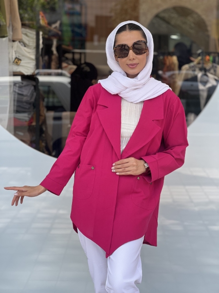 مانتو لینن جیب گرد بغل هلال