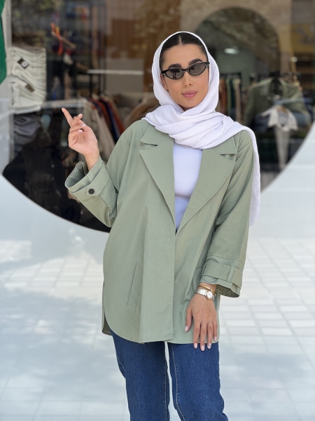 کت لینن آستین بندی