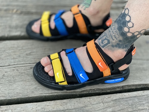 صندل Nike مشکی آبی کف مشکی